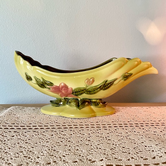 Hull Other - Vintage Hull Pottery Woodland Green Console Bowl